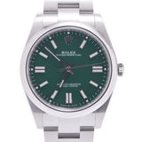[Cash special price] ROLEX Rolex oyster perpetual 41 124300 Men's SS watch automatic winding green dial unused silver