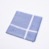 HERMES Hermes Handkerchief 2 Pieces Set H Pattern Majenda / Light Blue Unisex Cotton 100% Brand Accessories Unused Ginzo