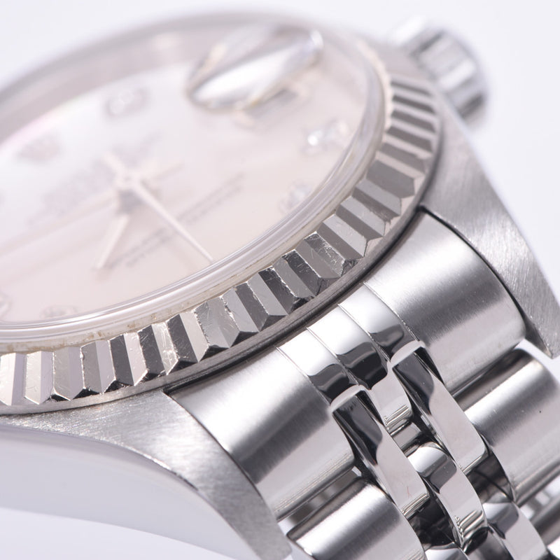 ROLEX Rolex Day Just 10P Diamond 79174NG Ladies WG / SS Watch Automatic Wall White Shell Diagram A-Rank Used Silgrin