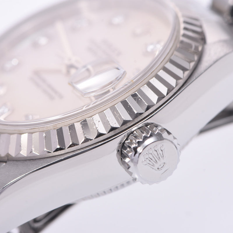 ROLEX Rolex Day Just 10P Diamond 79174NG Ladies WG / SS Watch Automatic Wall White Shell Diagram A-Rank Used Silgrin