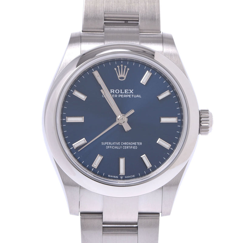 【Cash special price】 ROLEX Rolex Oyster Peacher 277200 Women's SS Watch Automatic Wound Blue Shade Unused Silgrin