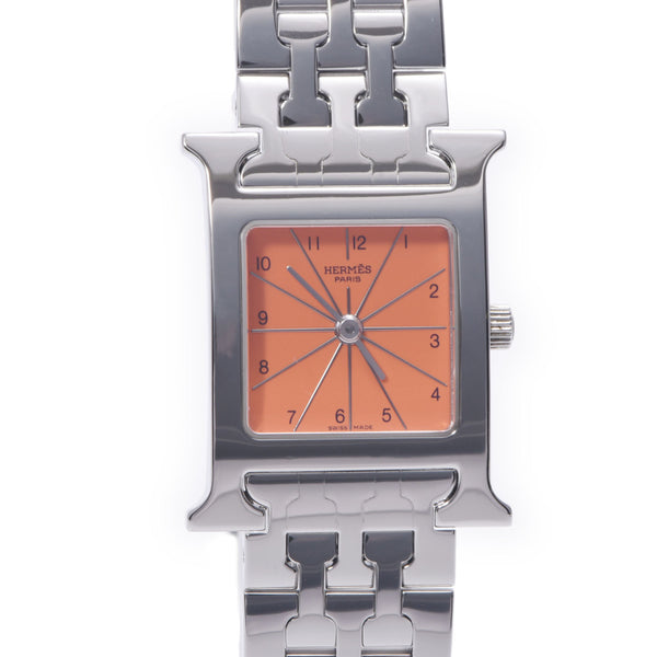 [Summer Selection Clock] Hermes Hermes Ramsis HH1.210 Women's SS Watch Quartz Orange Diagram A-Rank Used Sinkjo