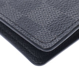 路易威登路易威登Damier Graphit Portfoille长黑色N62227男士Dumier Graphit Canvas钱包A-Rank使用Silgrin