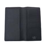 路易威登路易威登Damier Graphit Portfoille长黑色N62227男士Dumier Graphit Canvas钱包A-Rank使用Silgrin