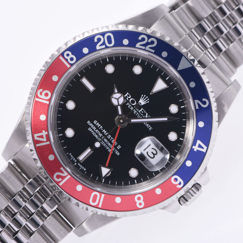 ROLEX ロレックス GMTマスター2 赤青ベゼル ジュビリーブレス 16710 メンズ SS 腕時計 自動巻き 黒文字盤 Aランク 中古 銀蔵