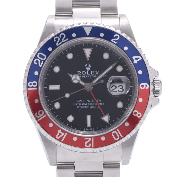 ROLEX ロレックス GMTマスター 青/赤ベゼル 16700 メンズ SS 腕時計 自動巻き 黒文字盤 Aランク 中古 銀蔵