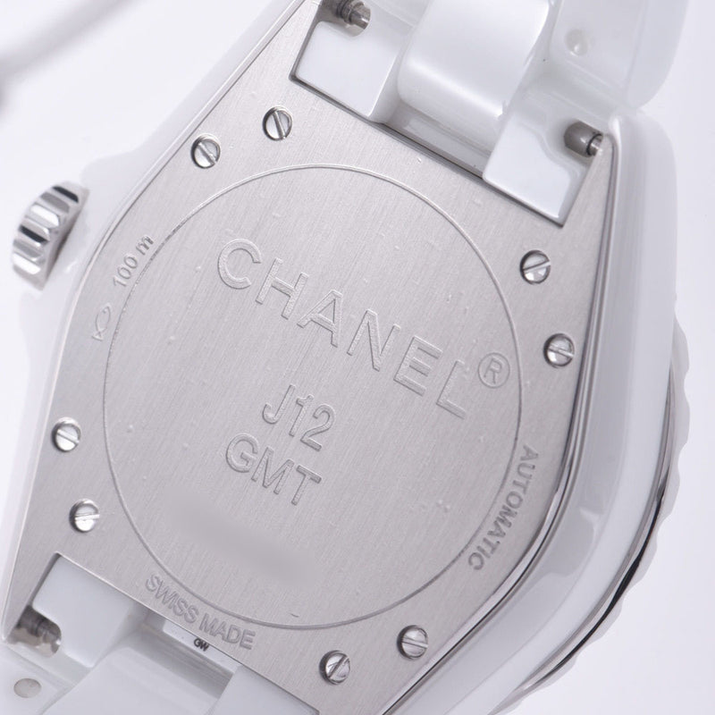 Chanel Chanel J12 38MM GMT H3103男士白色陶瓷/ SS手表自动伤口白色航班A-Rank使用过Silgrin