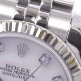 ROLEX ROLEX: Days Just-Juste 10P Diamond: 178274NG Ladies WG/SS WG/SS wristwatch: Pinkshell script: A-rank used silver