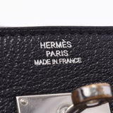 Hermes Hermes Kelly Wallet Black Silver Flockage □ O Steel (around 2011) Unisex Shake Long Wallet B Rank Used Sinkjo