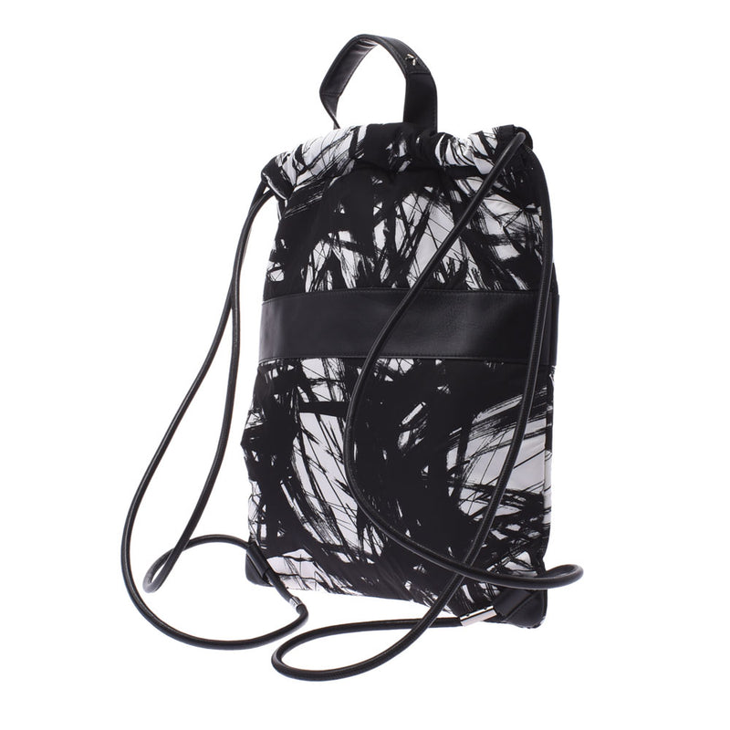 Jimmy Choo Jimmy Choo Backpack Black / White Unisex Nylon Leather Rucks Day Pack Unused Silgrin