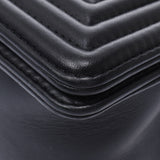 CHANEL シャネル ボーイシャネル チェーンショルダー 黒 アンティーク調シルバー金具 レディース ラムスキン ショルダーバッグ ABランク 中古 銀蔵