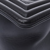 CHANEL シャネル ボーイシャネル チェーンショルダー 黒 アンティーク調シルバー金具 レディース ラムスキン ショルダーバッグ ABランク 中古 銀蔵