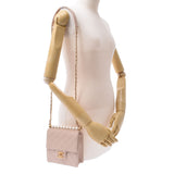Chanel Chanel Matrasse Chain Shoulder Fake Pearl Baby Pink Gold Bracket Ladies Lambskin Shoulder Bag A rank used Silgrock