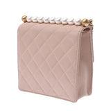 Chanel Chanel Matrasse Chain Shoulder Fake Pearl Baby Pink Gold Bracket Ladies Lambskin Shoulder Bag A rank used Silgrock