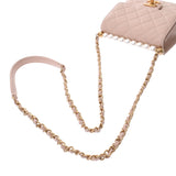 Chanel Chanel Matrasse Chain Shoulder Fake Pearl Baby Pink Gold Bracket Ladies Lambskin Shoulder Bag A rank used Silgrock