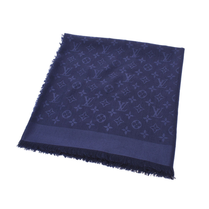 Louis Vuitton Louis Vuitton Monogram 紺 M72412 Unisex Silk 60% Wool 40% Shall Unused Single
