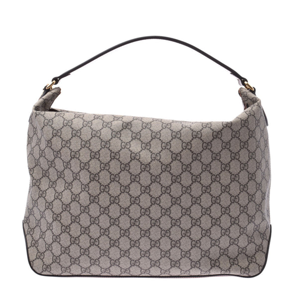 グッチGGスプリーム ホーボーバッグ グレー系 ゴールド金具