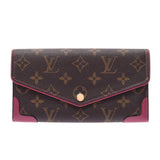 Louis Vuitton Louis Vuitton Monogram Retiro Portfoy Usara Rose Bruyer M61184 Women's Monogram Canvas Long Wallet AB Rank Used Sinkjo