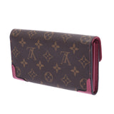 Louis Vuitton Louis Vuitton Monogram Retiro Portfoy Usara Rose Bruyer M61184 Women's Monogram Canvas Long Wallet AB Rank Used Sinkjo