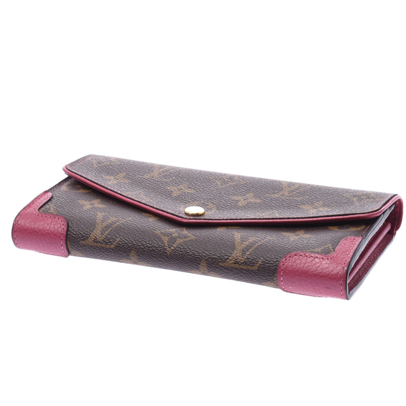 Louis Vuitton Louis Vuitton Monogram Retiro Portfoy Usara Rose Bruyer M61184 Women's Monogram Canvas Long Wallet AB Rank Used Sinkjo