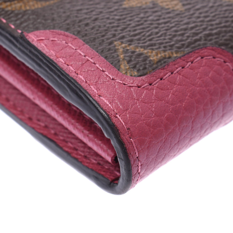 Louis Vuitton Louis Vuitton Monogram Retiro Portfoy Usara Rose Bruyer M61184 Women's Monogram Canvas Long Wallet AB Rank Used Sinkjo