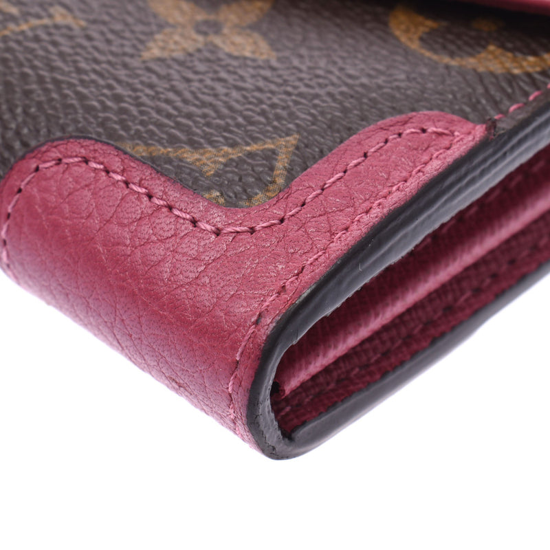 Louis Vuitton Louis Vuitton Monogram Retiro Portfoy Usara Rose Bruyer M61184 Women's Monogram Canvas Long Wallet AB Rank Used Sinkjo