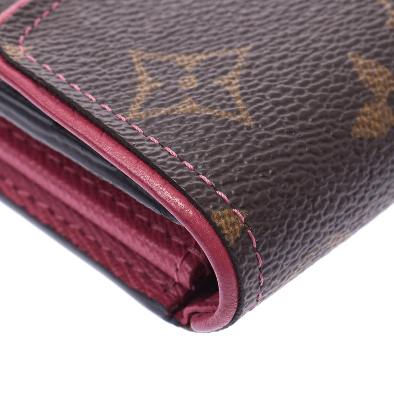 Louis Vuitton Louis Vuitton Monogram Retiro Portfoy Usara Rose Bruyer M61184 Women's Monogram Canvas Long Wallet AB Rank Used Sinkjo