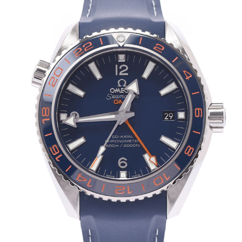 Omega omega Seamaster GMT Good Planet 232.32.44.22.03.001男士SS /橡胶手表自动伤口蓝色形状A级使用水池