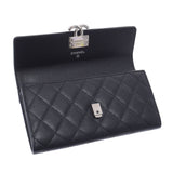 Chanel Chanel Matrasse Double Coco Clip Flap Wallet Black A84426 Unisex Curf Long Wallet AB Rank Used Sinkjo