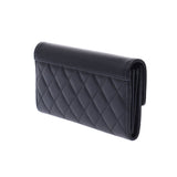 Chanel Chanel Matrasse Double Coco Clip Flap Wallet Black A84426 Unisex Curf Long Wallet AB Rank Used Sinkjo