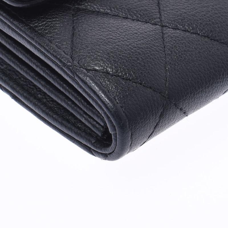 CHANEL シャネルココ  ココボタンカーフ2つ折長財布 レザー 黒 正規品