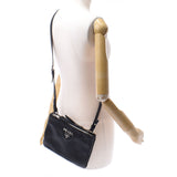 PRADA Prada Vittellofenix Black Unisex Leather Shoulder Bag AB Rank Used Ginzo