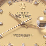 ROLEX Rolex Daydate Oyster Quartz 19018A Men's YG Watch Quartz Champagne Dial A Rank Used Ginzo