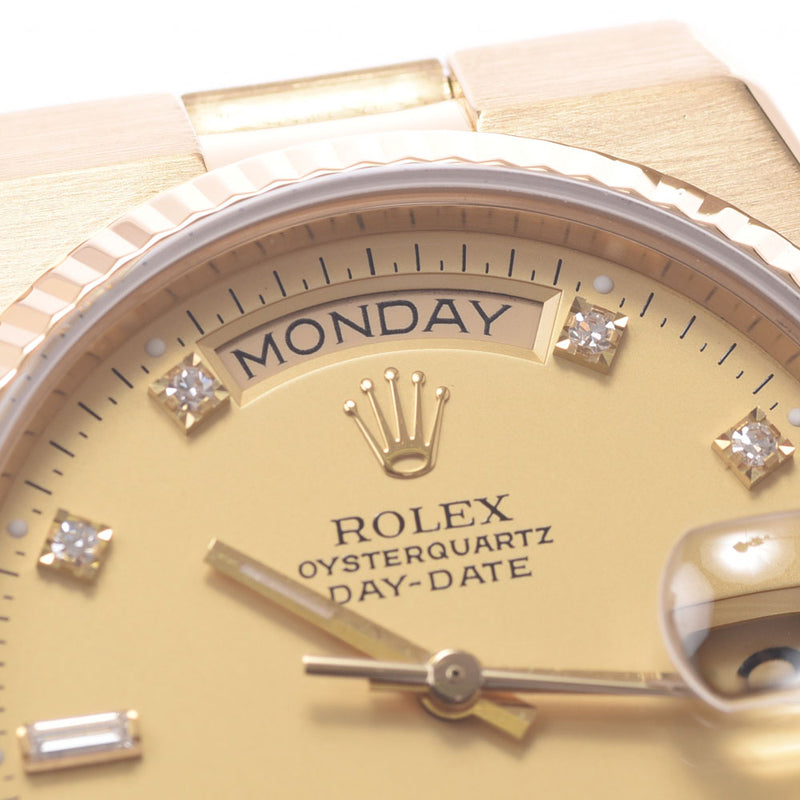 ROLEX Rolex Daydate Oyster Quartz 19018A Men's YG Watch Quartz Champagne Dial A Rank Used Ginzo