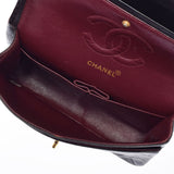 CHANEL Chanel Matrasse Chain Shoulder Double Lid 25cm Black Gold Bracket Ladies Ram Skin Shoulder Bag B Rank Used Ginzo