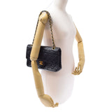 CHANEL Chanel Matrasse Chain Shoulder Double Lid 25cm Black Gold Bracket Ladies Ram Skin Shoulder Bag B Rank Used Ginzo