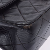 CHANEL Chanel Matrasse Chain Shoulder Double Lid 25cm Black Gold Bracket Ladies Ram Skin Shoulder Bag B Rank Used Ginzo