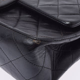 CHANEL Chanel Matrasse Chain Shoulder Double Lid 25cm Black Gold Bracket Ladies Ram Skin Shoulder Bag B Rank Used Ginzo