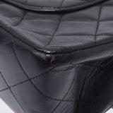 CHANEL Chanel Matrasse Chain Shoulder Double Lid 25cm Black Gold Bracket Ladies Ram Skin Shoulder Bag B Rank Used Ginzo