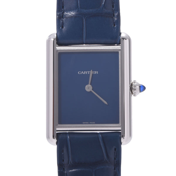 Cartier Cartier Tank Must LM WSTA0055 Boys SS/Leather Watch Quartz Blue Dial Unused Ginzo