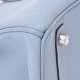 爱马仕爱马仕伯金30蓝色戒指银支架□P雕刻（2012年）女士托里昂·莱曼斯手提包A级使用Ginzo