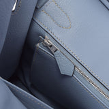 爱马仕爱马仕伯金30蓝色戒指银支架□P雕刻（2012年）女士托里昂·莱曼斯手提包A级使用Ginzo