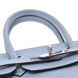 爱马仕爱马仕伯金30蓝色戒指银支架□P雕刻（2012年）女士托里昂·莱曼斯手提包A级使用Ginzo