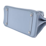 爱马仕爱马仕伯金30蓝色戒指银支架□P雕刻（2012年）女士托里昂·莱曼斯手提包A级使用Ginzo