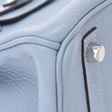 爱马仕爱马仕伯金30蓝色戒指银支架□P雕刻（2012年）女士托里昂·莱曼斯手提包A级使用Ginzo