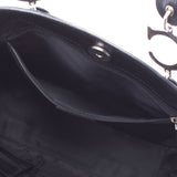 CHRISTIAN DIOR クリスチャンディオール トロッター柄 植物柄刺繍 黒 シルバー金具 レディース ジャガード ハンドバッグ ABランク 中古 銀蔵