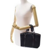 CHRISTIAN DIOR クリスチャンディオール トロッター柄 植物柄刺繍 黒 シルバー金具 レディース ジャガード ハンドバッグ ABランク 中古 銀蔵