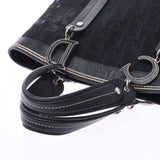 CHRISTIAN DIOR クリスチャンディオール トロッター柄 植物柄刺繍 黒 シルバー金具 レディース ジャガード ハンドバッグ ABランク 中古 銀蔵