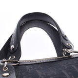 CHRISTIAN DIOR クリスチャンディオール トロッター柄 植物柄刺繍 黒 シルバー金具 レディース ジャガード ハンドバッグ ABランク 中古 銀蔵