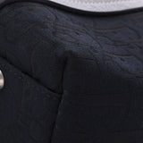 CHRISTIAN DIOR クリスチャンディオール トロッター柄 植物柄刺繍 黒 シルバー金具 レディース ジャガード ハンドバッグ ABランク 中古 銀蔵